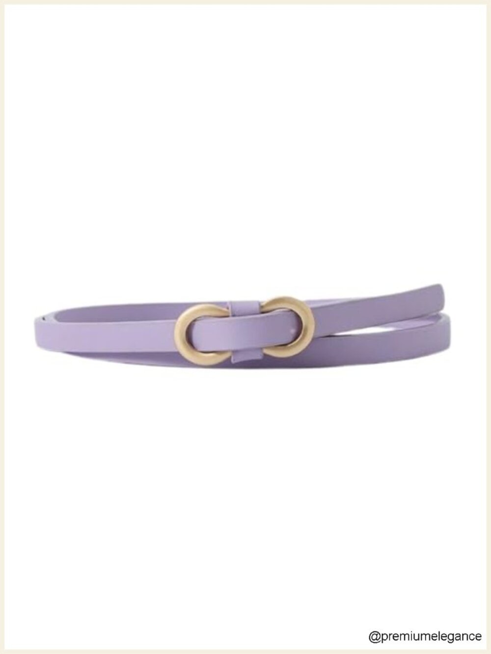 Skinny Faux Leather Belt with Metal Buckle, Holeless Design for Dresses